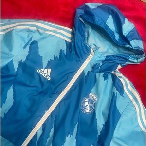 adidas Real Madrid Football Woven Hooded Jacket Blue